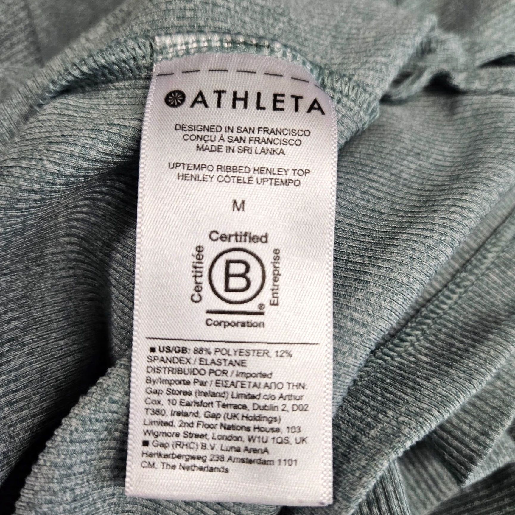 Athleta Athleta Womens Uptempo Ribbed Henley Top Sz Medium Green Long Sleeve V-Neck Shirt Ladies M Green Henley Athletic Casual Medium Size M / US 6-8 / IT 42-44 - 5 Thumbnail