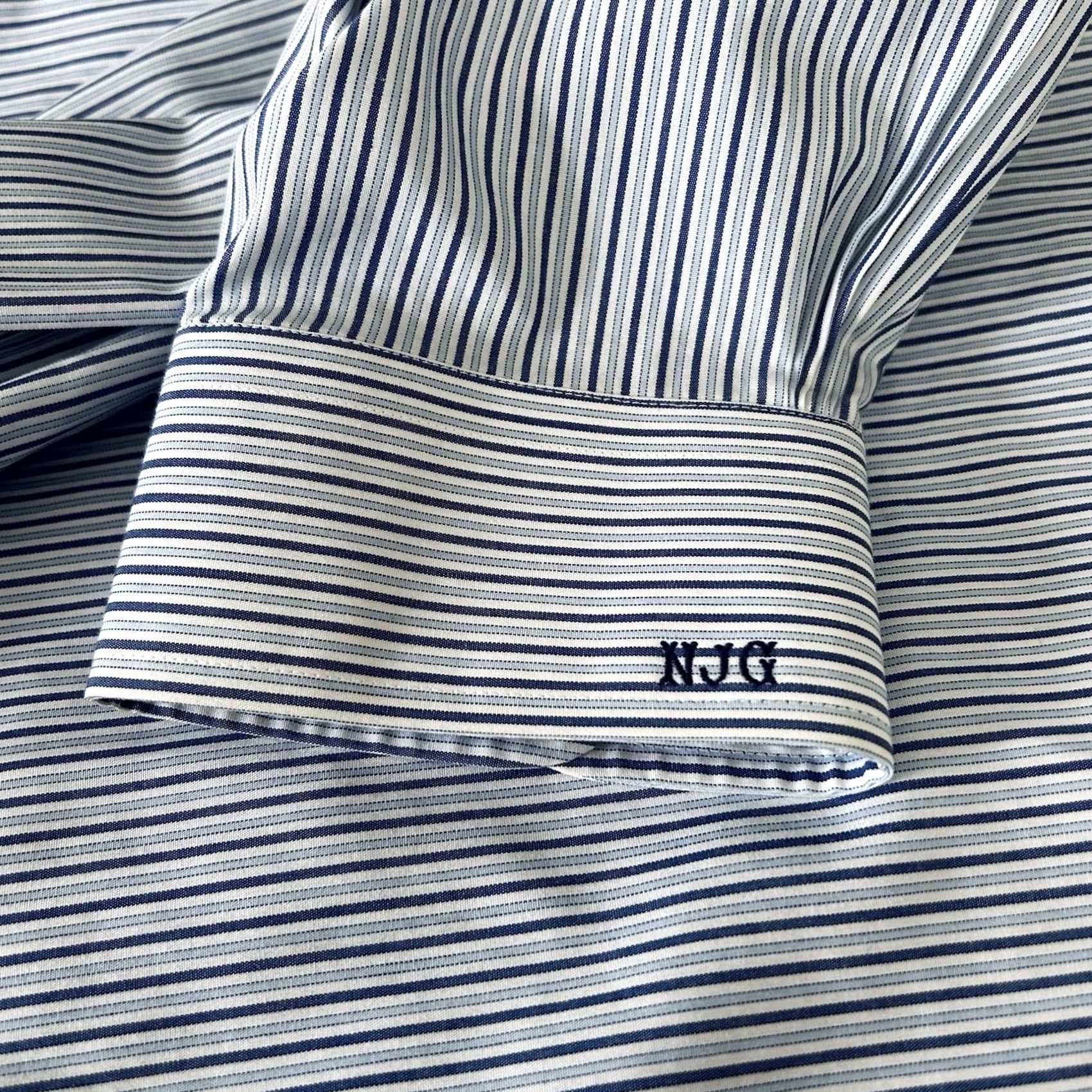 Brooks Brothers Brooks Brothers Dress Shirt Blue White Striped 17.5 36 Non-Iron 100% Cotton Mens Regular Shirt Size 48R - 5 Thumbnail