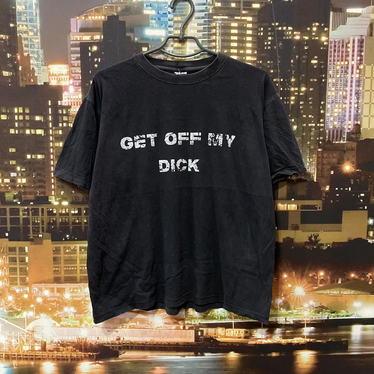 Band Tees VINTAGE Y2K BLACK TEE GET OFF MY DICK PENIS FUNNY PORNO Size US M / EU 48-50 / 2 - 1 Thumbnail