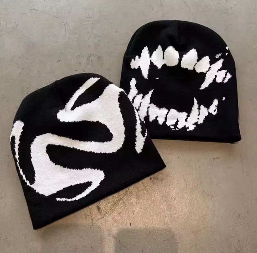 Other 2 pieces Goth Tooth Y2k Harajuku Vintage Knitting Beanies Size ONE SIZE - 1 Thumbnail
