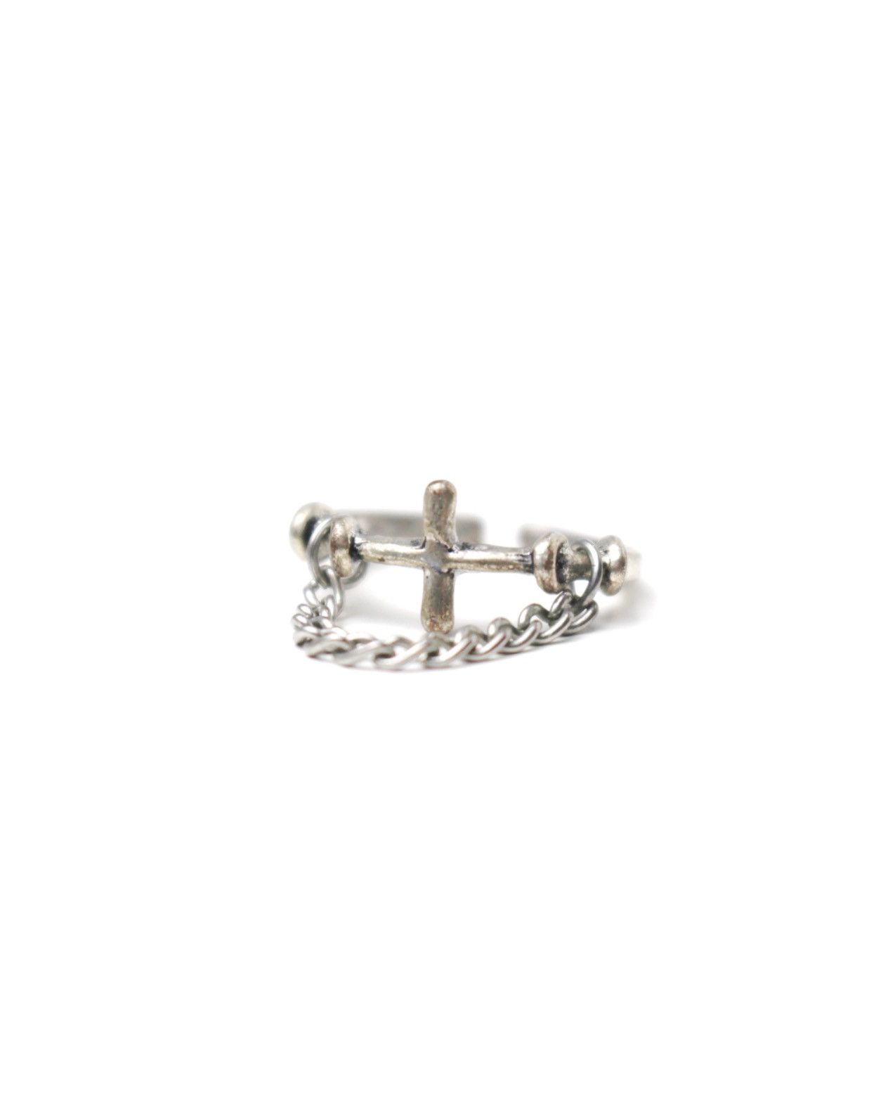 Vintage 2000S JAPANESE MADE AVANT GARDE CHAINED CROSS RING Size ONE SIZE - 2 Thumbnail