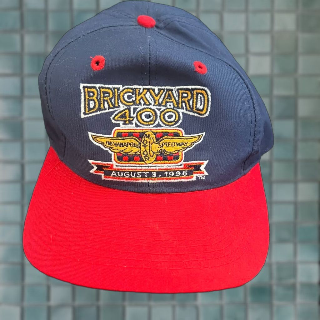 Logo 7 VINTAGE Logo 7 Hat Cap Snap Back Trucker Blue Red Mens 1996 Brickyard 400 White? Size ONE SIZE - 1 Thumbnail