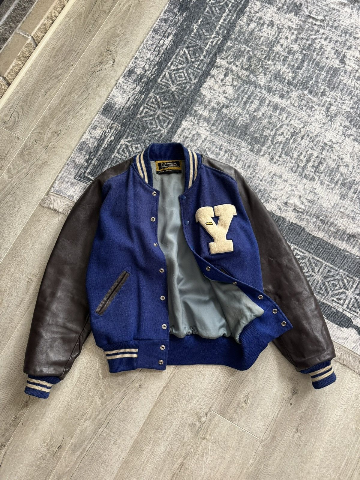 Coleman Coleman Vintage Wool Leather College Varsity Bomber Jacket Size US L / EU 52-54 / 3 - 2 Thumbnail