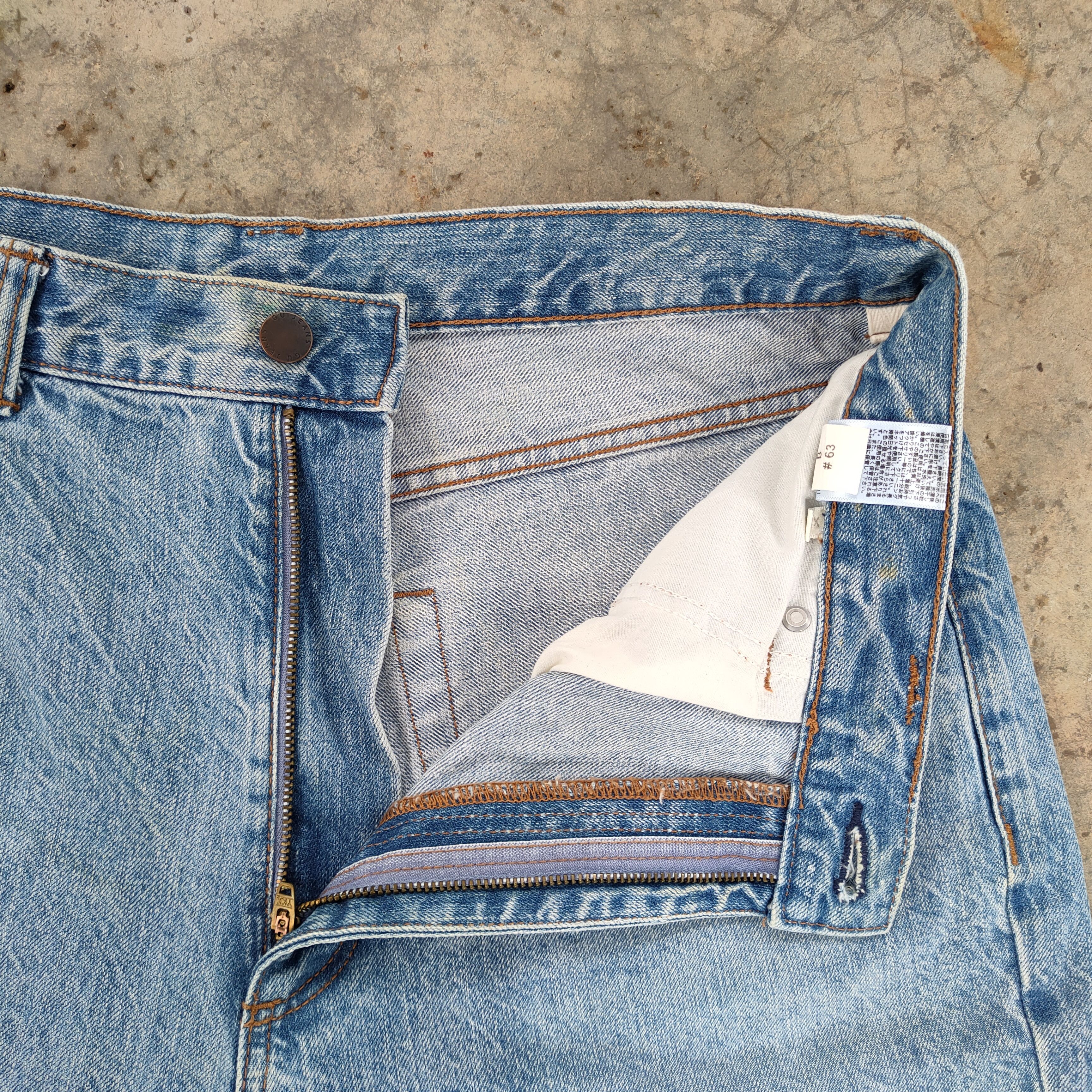 GU × Jean VINTAGE GU FADED DISTRESSED JEANS DENIM PANTS Size US 33 - 7 Thumbnail