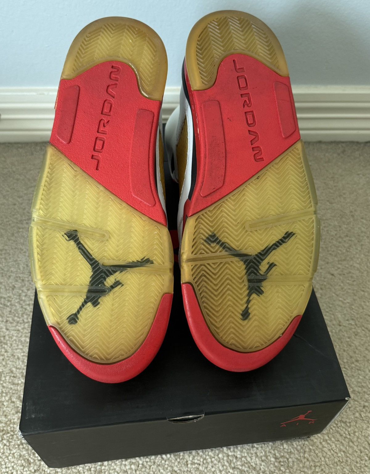 Jordan Brand 2006 Jordan Retro 5 Fire Red Black Tongue *needs sole swap Size US 12 / EU 45 - 6 Thumbnail