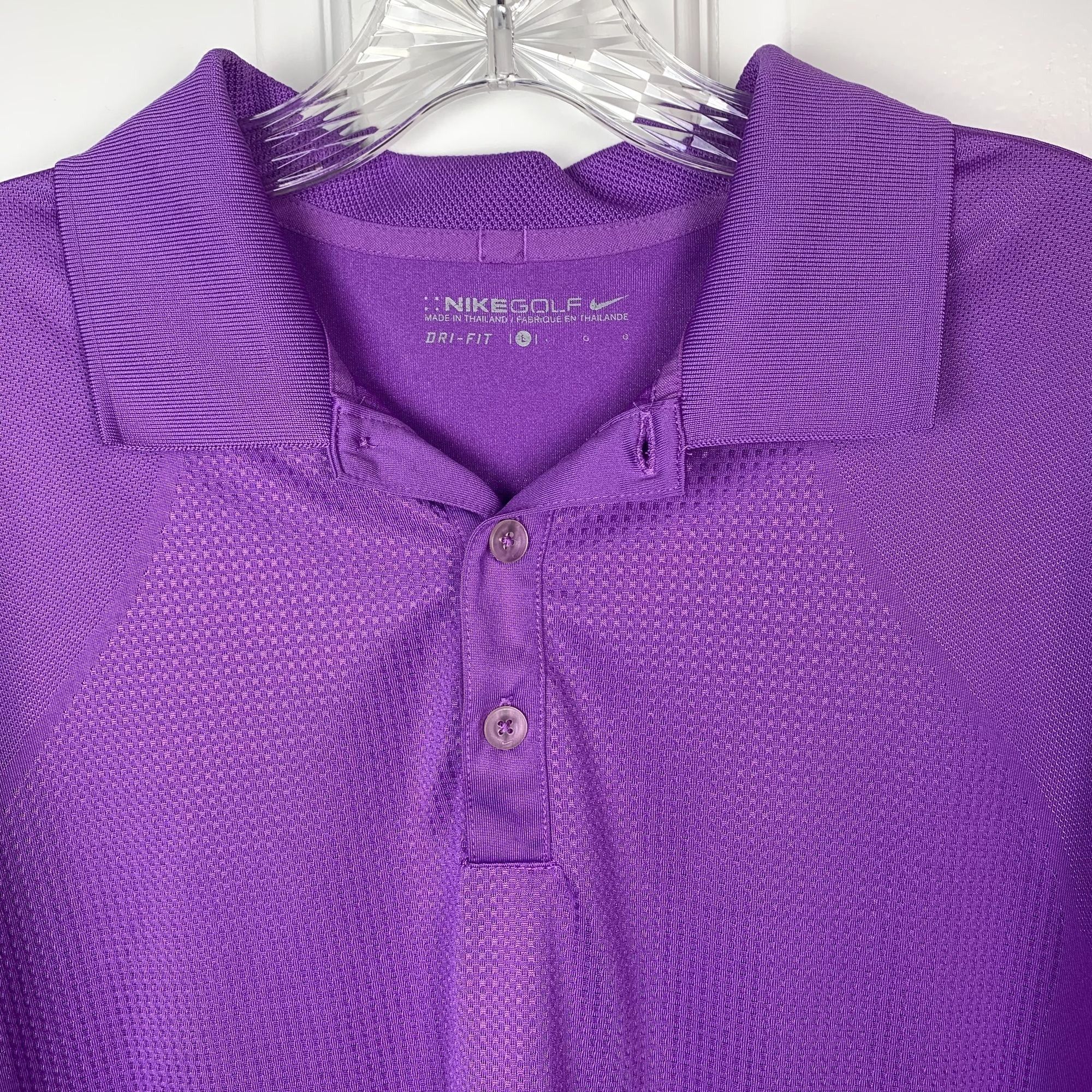 Nike Nike Golf Purple Performance Polo Shirt Dri-Fit Poly Mesh Size US L / EU 52-54 / 3 - 9 Thumbnail