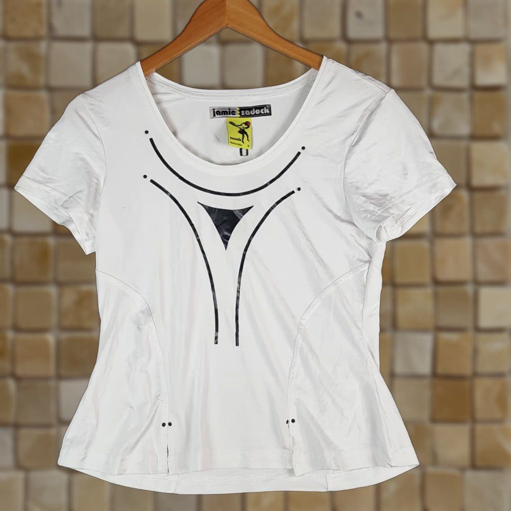 Vintage VINTAGE Y2K Preppy Stretch Tennis Top XS Breathable Short Sleeve T Shirt Jamie Sadock White Women’s Tee Size XS / US 0-2 / IT 36-38 - 1 Thumbnail