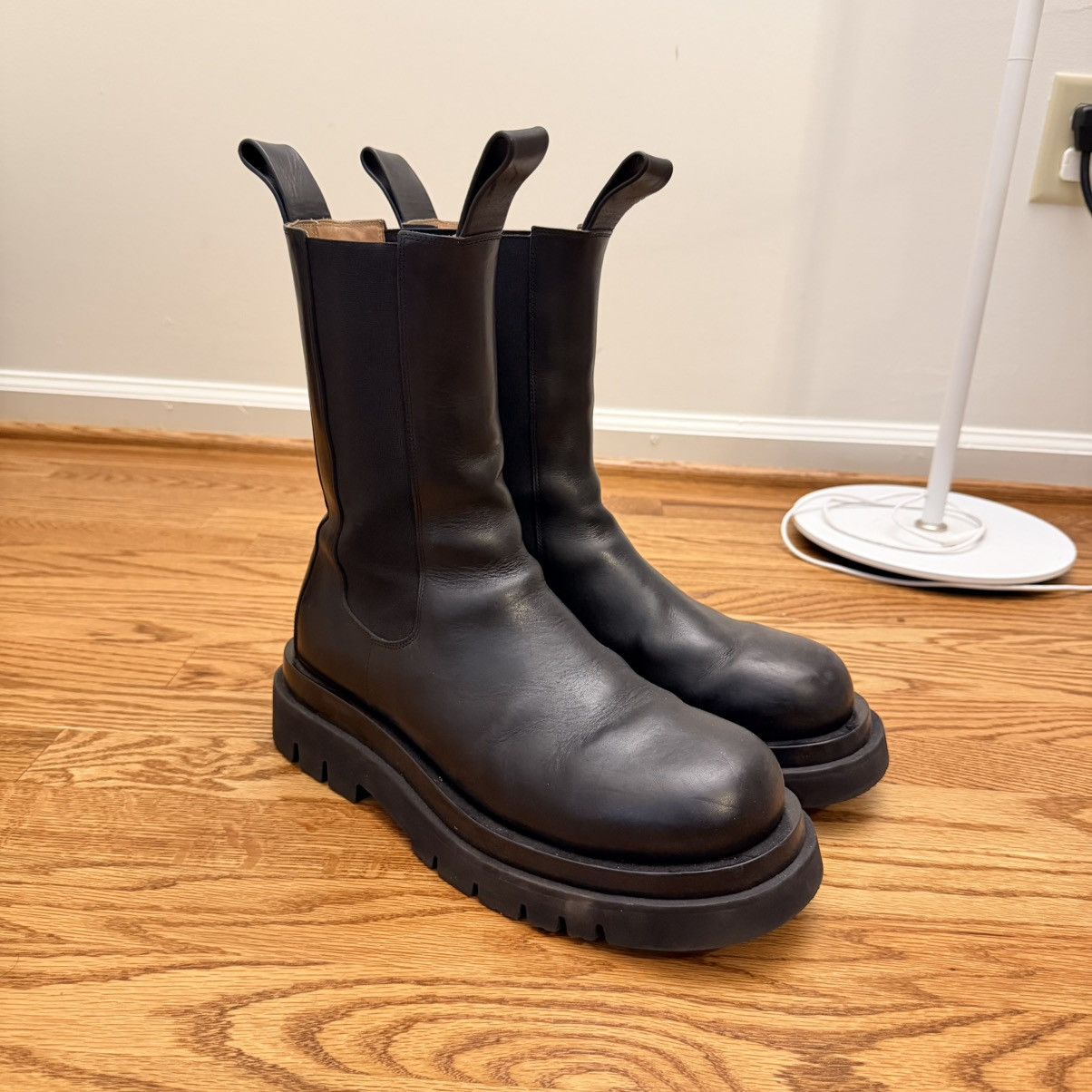Bottega Veneta Lug Boots in Black Leather Size US 11 / EU 44 - 2 Thumbnail