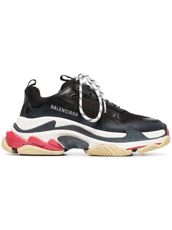 Pre-owned Balenciaga Triple S Sneakers In Black