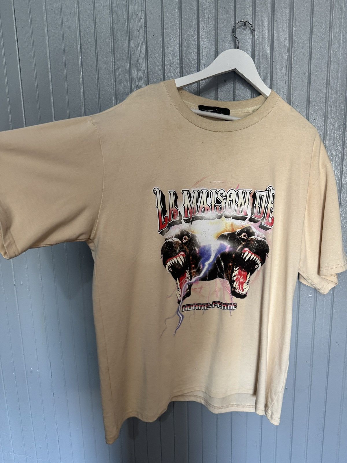 Homme + Femme La Homme Femme Off White Crew Only Tee Size US XL / EU 56 / 4 - 4 Thumbnail