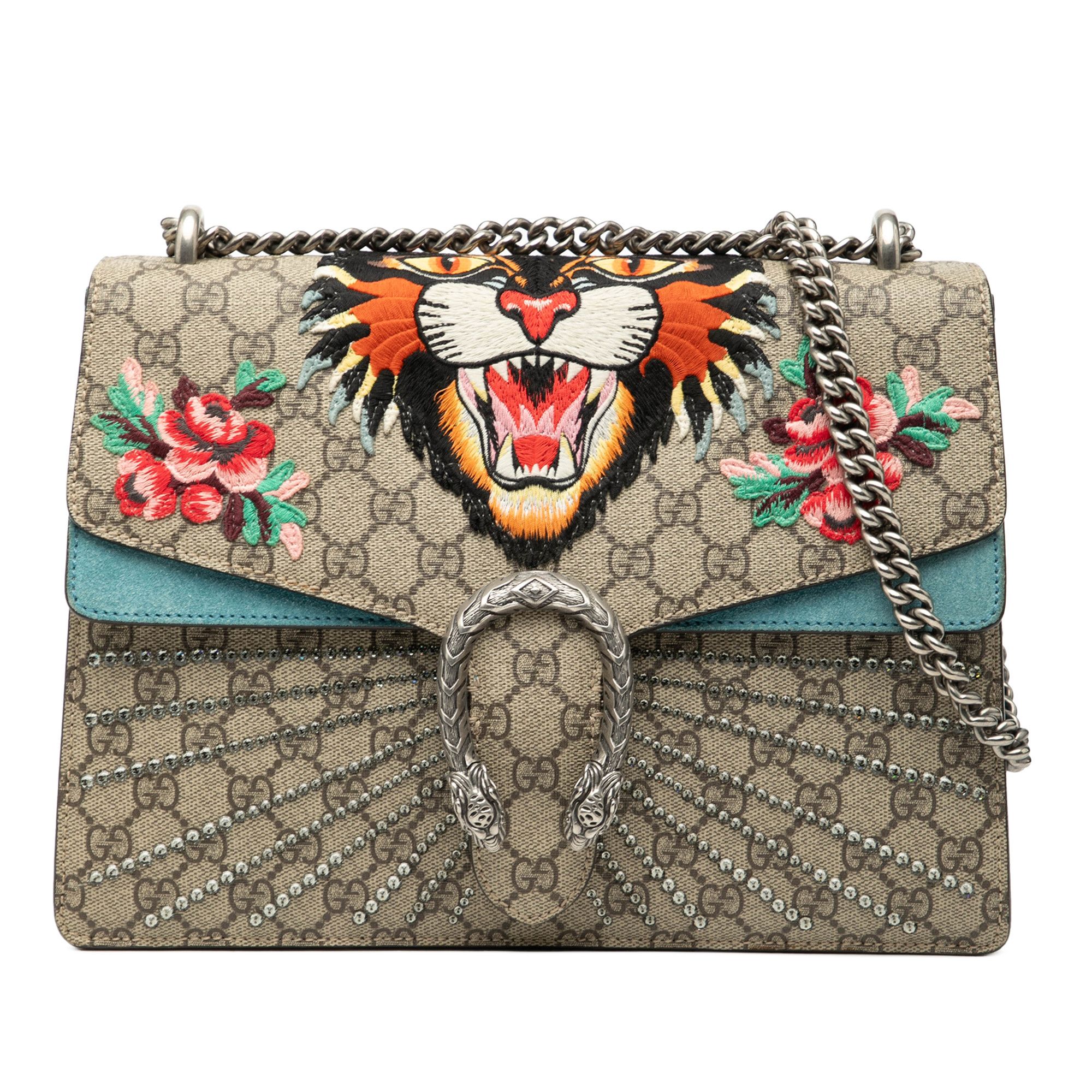 Gucci Gucci Medium GG Supreme Angry Cat Embroidered Dionysus Shoulder Bag Size ONE SIZE - 1 Thumbnail