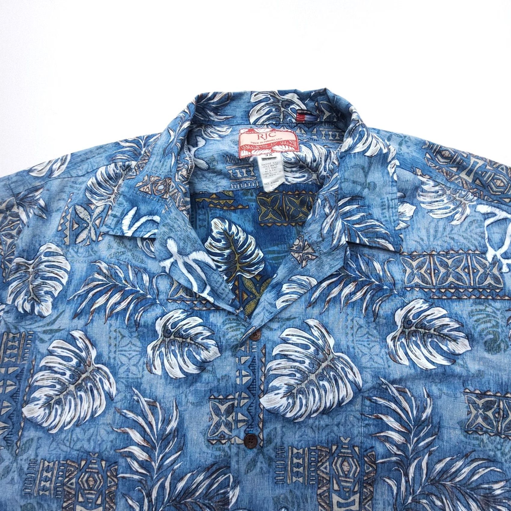 Vintage VINTAGE RJC Hawaiian Shirt Mens 3X Tropical Sea Turtle Print Blue Made USA Travel Size US XXL / EU 58 / 5 - 4 Thumbnail