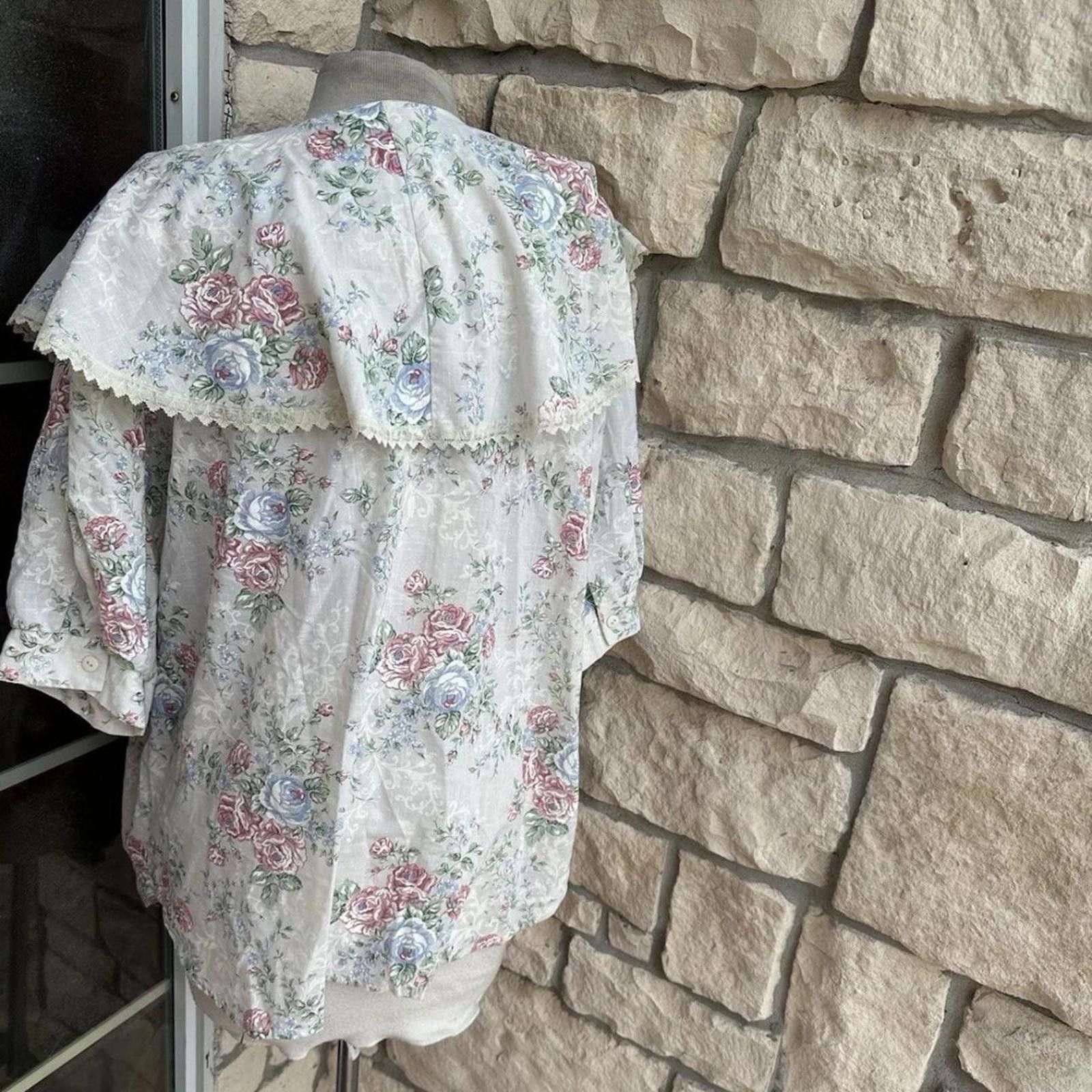 Other vintage floral blouse ruffles blouse #floralblouse Size XL / US 12-14 / IT 48-50 - 2 Thumbnail