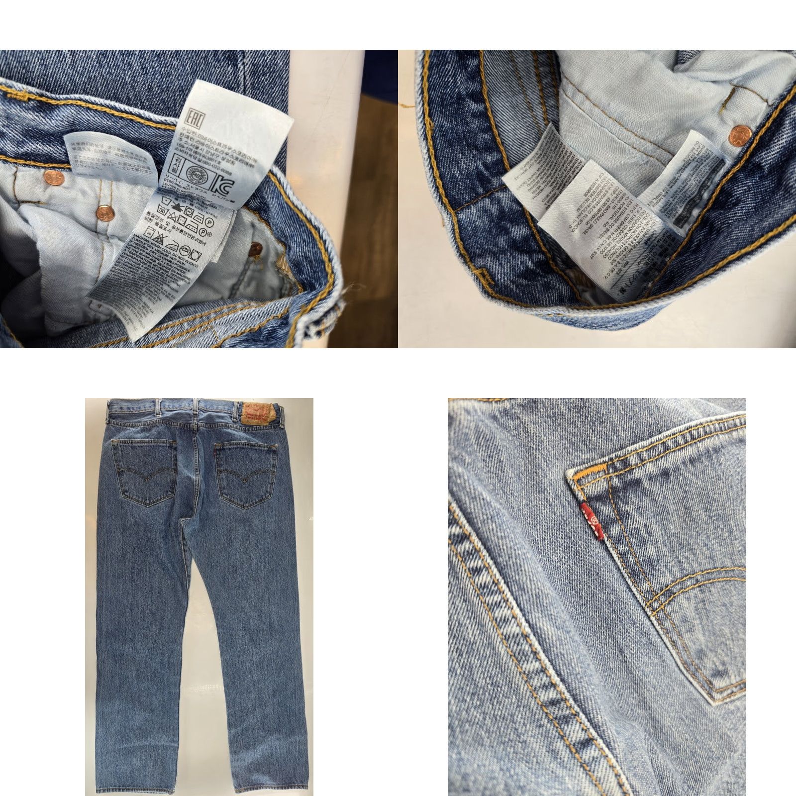 Levi's Levi's 501 Original Fit Straight Leg Jeans - 100% Cotton - Size 38x32 - Blue - Men - Denim - Five Pocket - Regular Fit Size US 38 / EU 54 - 8 Thumbnail