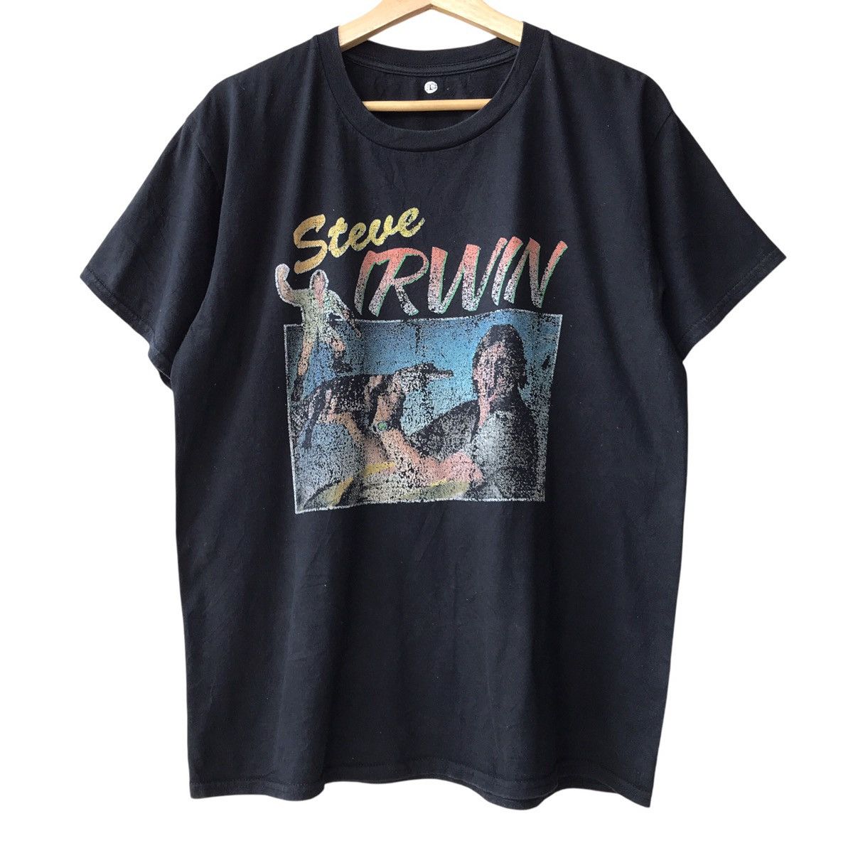 Vintage Steve Irwin The Crocodile Hunter Distressed Print Tee Size US L / EU 52-54 / 3 - 1 Thumbnail