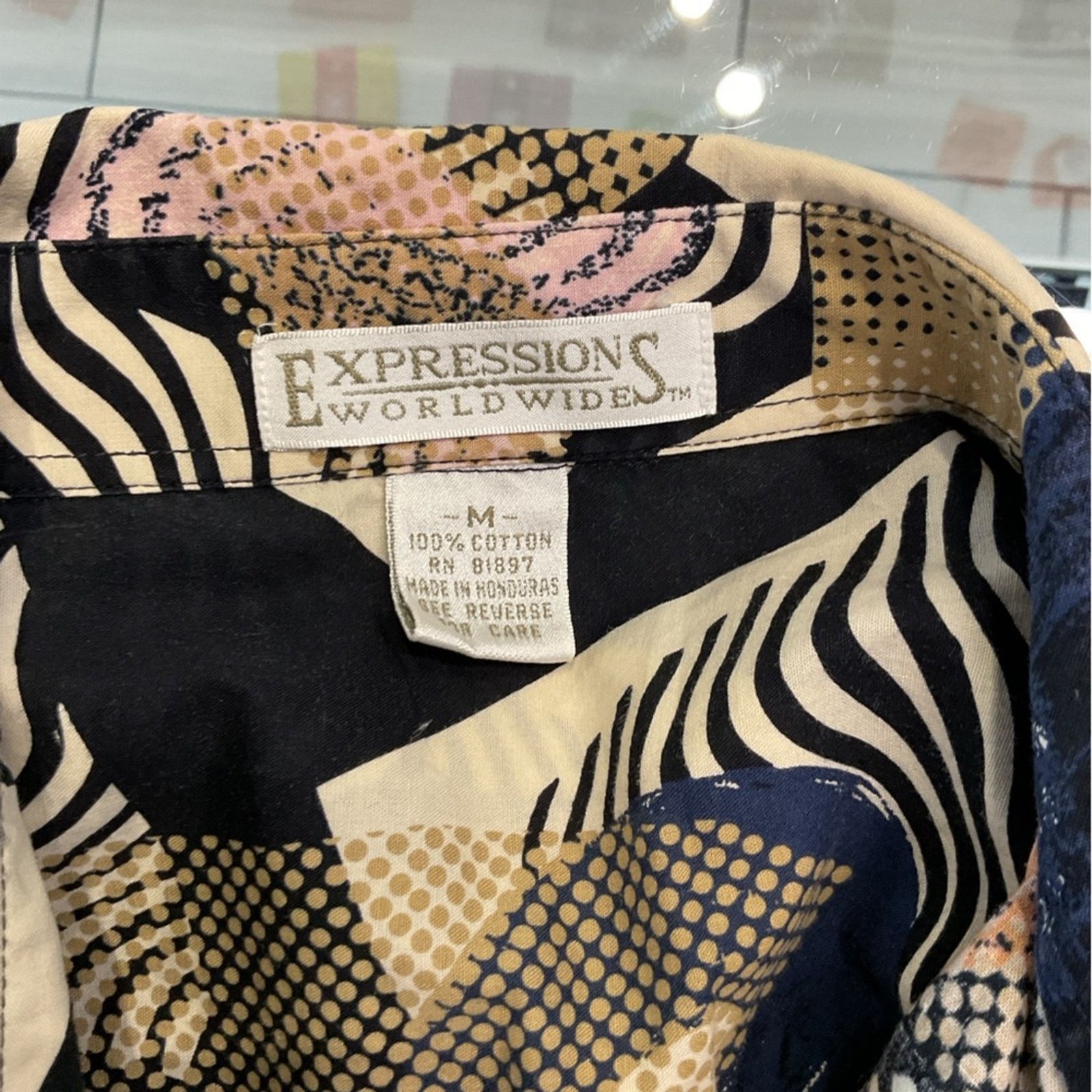 Vintage 90s Expressions Worldwide Abstract Art Button Up Shirt Size US M / EU 48-50 / 2 - 3 Thumbnail