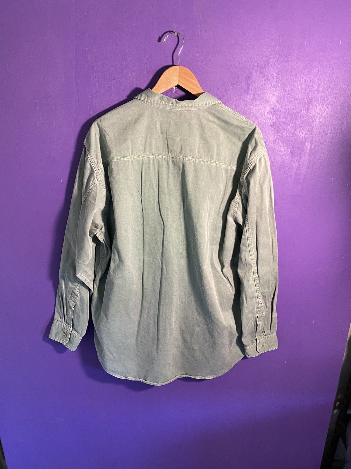 Calvin Klein Vintage 90s Calvin Klein faded green button up Size US XL / EU 56 / 4 - 2 Thumbnail