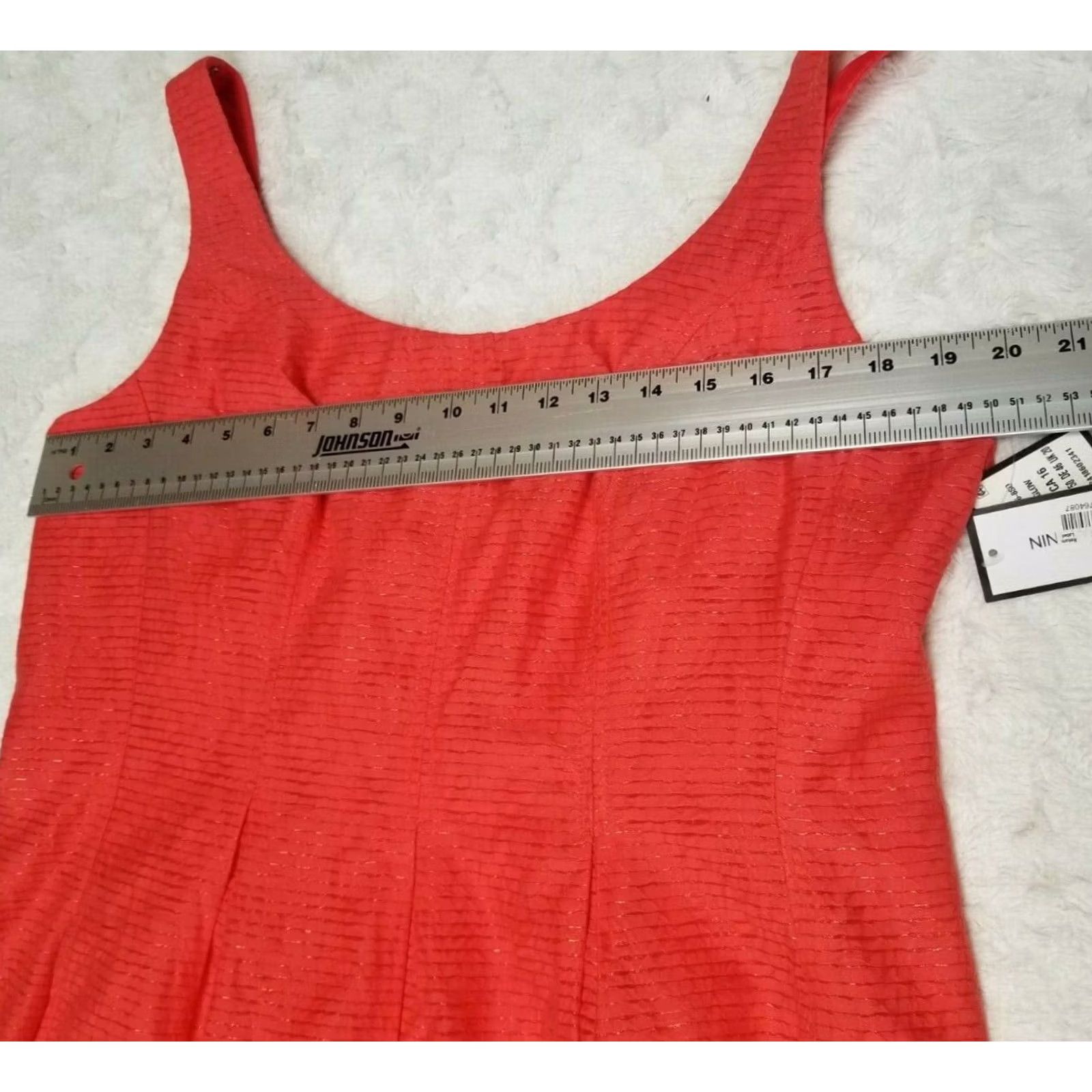 Nine West Nine West Dress Size 16 Orange Sleeveless Pleated Sheath Fire Glow Zip Womens Size XXL / US 16-18 / IT 52-54 - 4 Thumbnail