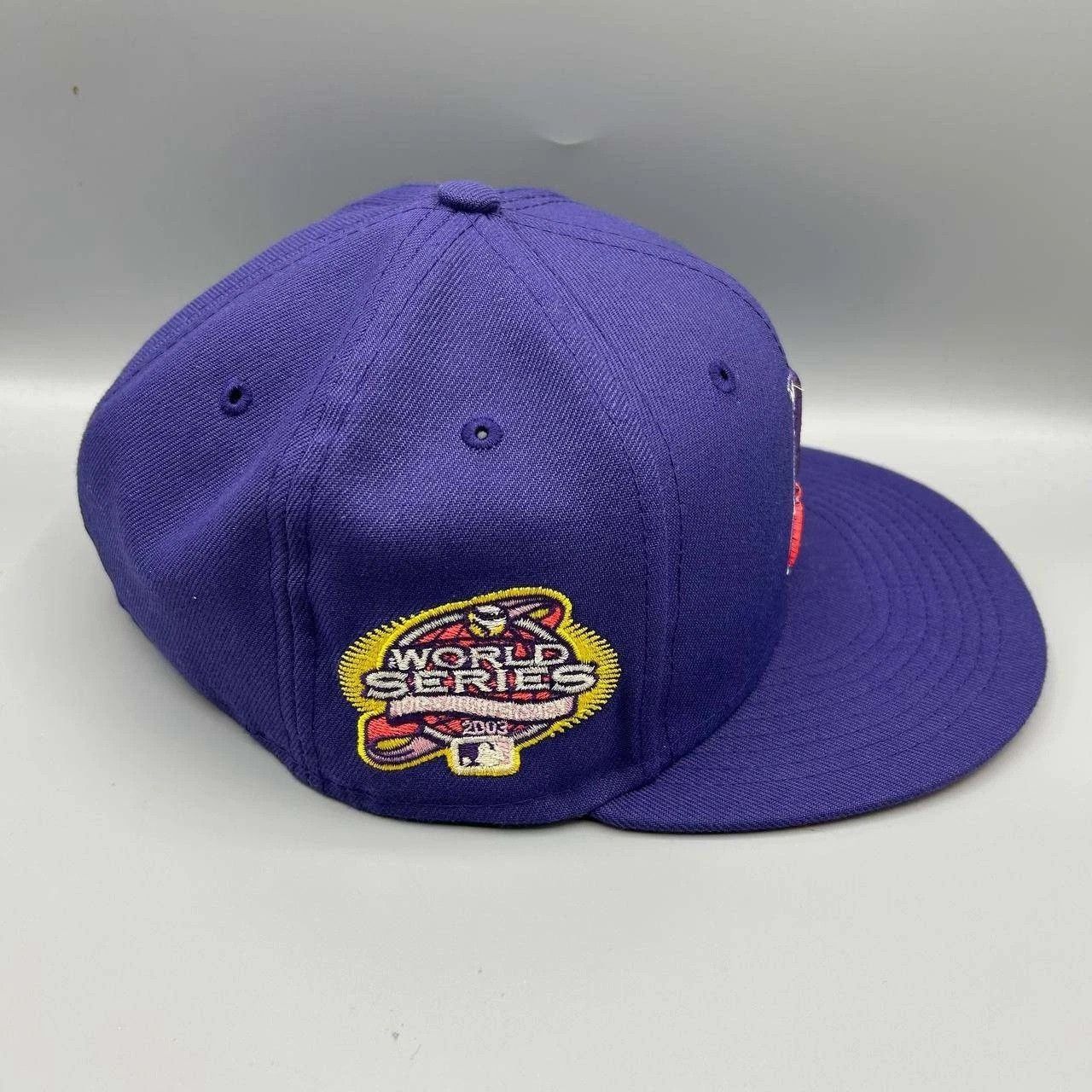 New Era Florida Marlins Hat Men 7 1/4 Purple Embroidered MLB Fitted Size ONE SIZE - 8 Thumbnail