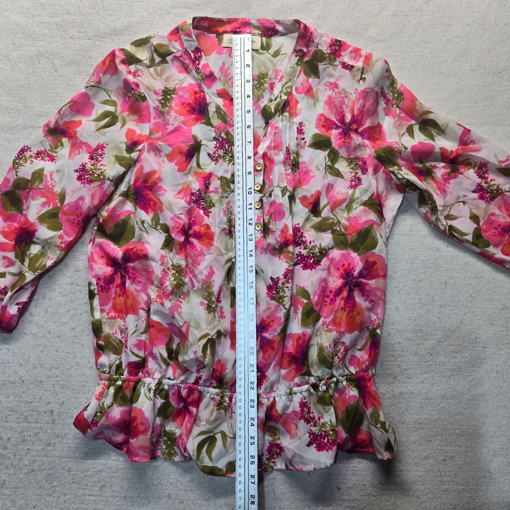 Jones New York JONES NEW YORK Floral Bell Sleeve Blouse Top Women's Large Multicolor Size L / US 10 / IT 46 - 6 Thumbnail