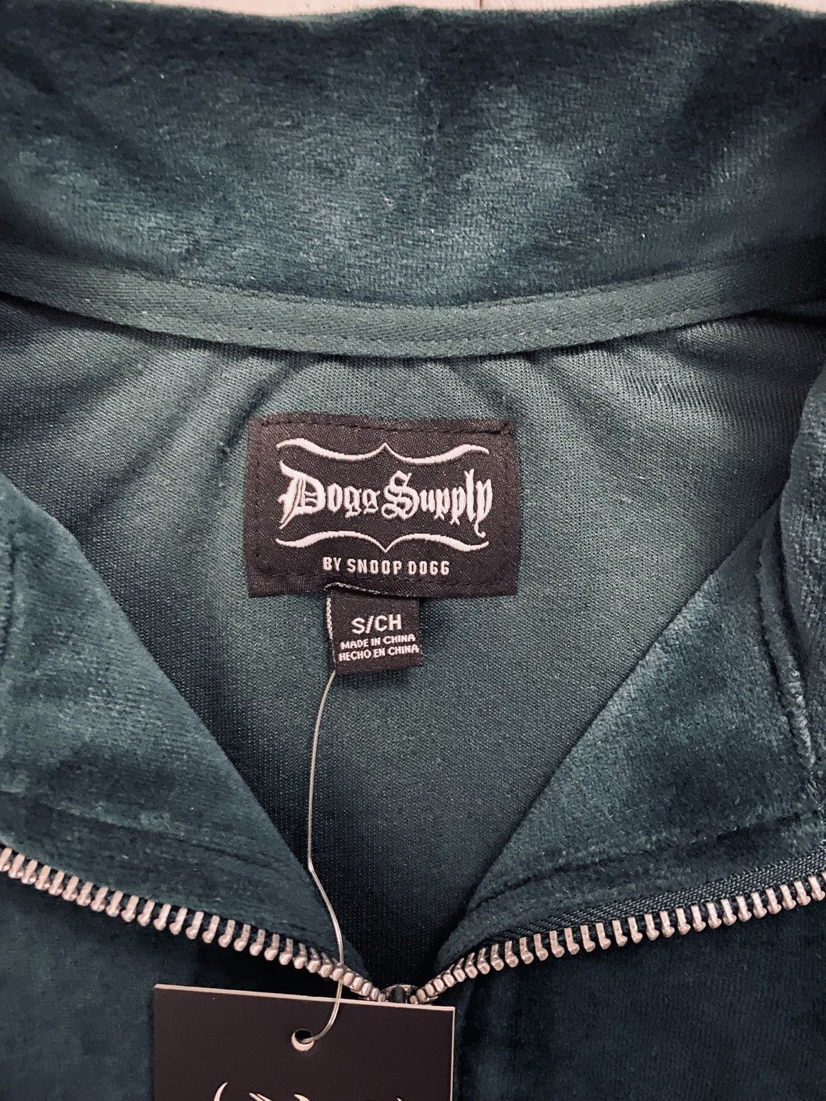 Snoop Dogg Dogg Supply x Snoop Dogg Mens Emerald Velour Track Jacket S Size US S / EU 44-46 / 1 - 2 Thumbnail