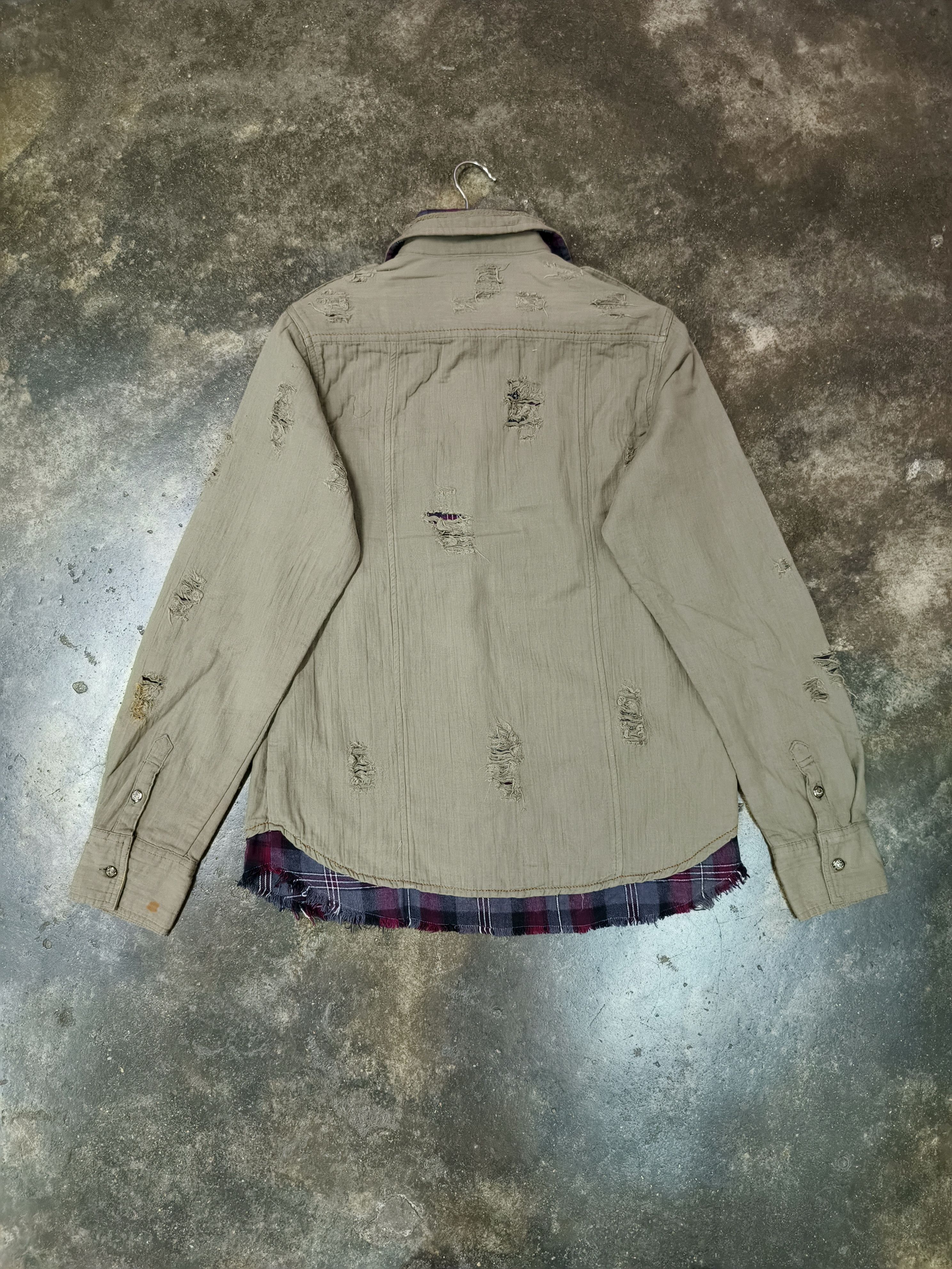 If Six Was Nine THREE STONES THROW DISTRESSED SHIRT BUTTON UP Size US L / EU 52-54 / 3 - 7 Thumbnail