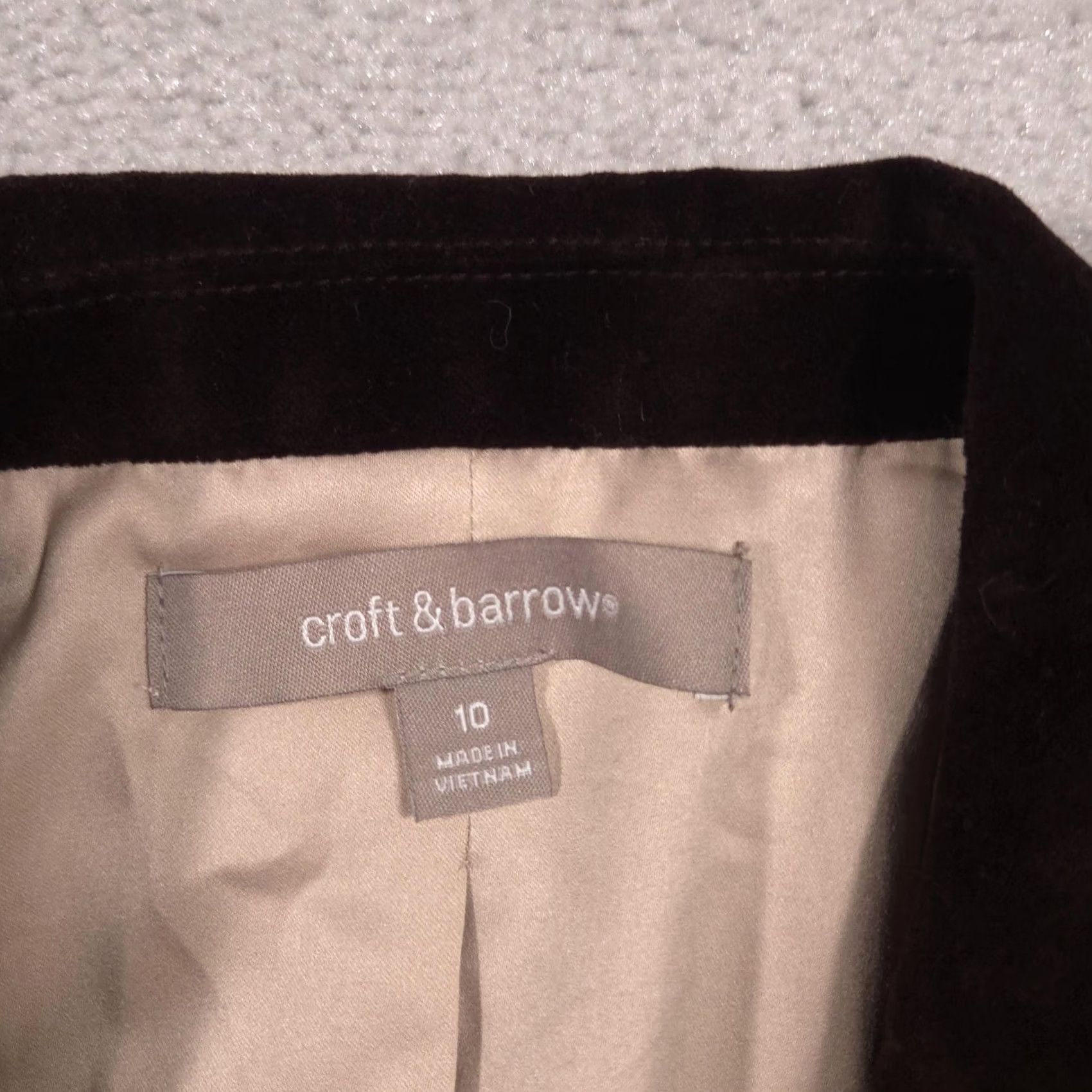 Croft & Barrow Croft & Barrow Womens Blazer 10 Brown Velvet Two Button Lined Career Jacket Size L / US 10 / IT 46 - 7 Thumbnail