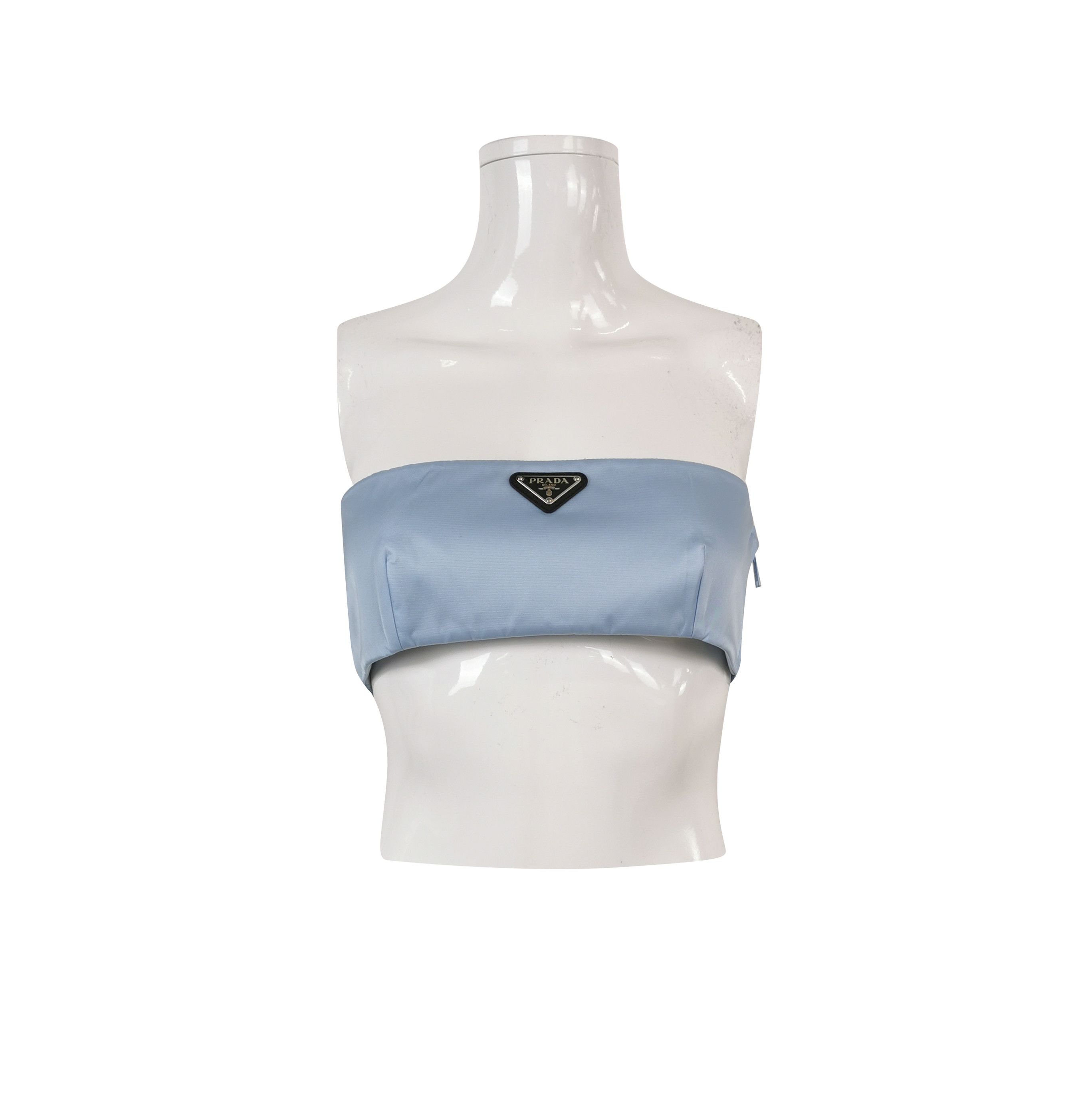 Prada Prada Solid Color Triangle Logo Crop Top 0089 Size M / US 6-8 / IT 42-44 - 1 Thumbnail