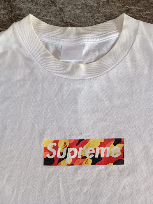 Supreme x bape box cheap logo tee