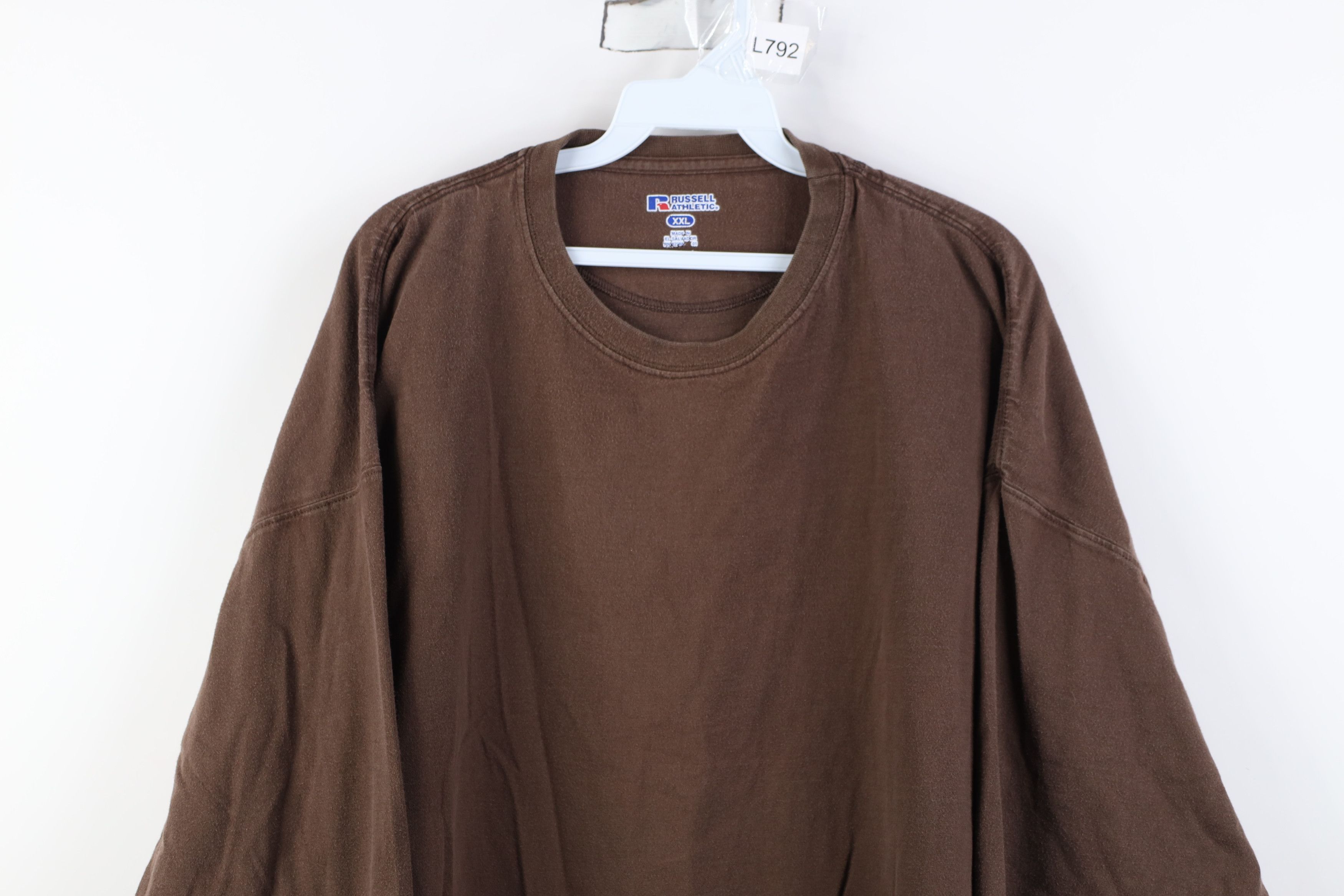 Russell Athletic Vintage Y2K Russell Athletic Long Sleeve T-Shirt Brown Size US XXL / EU 58 / 5 - 2 Thumbnail