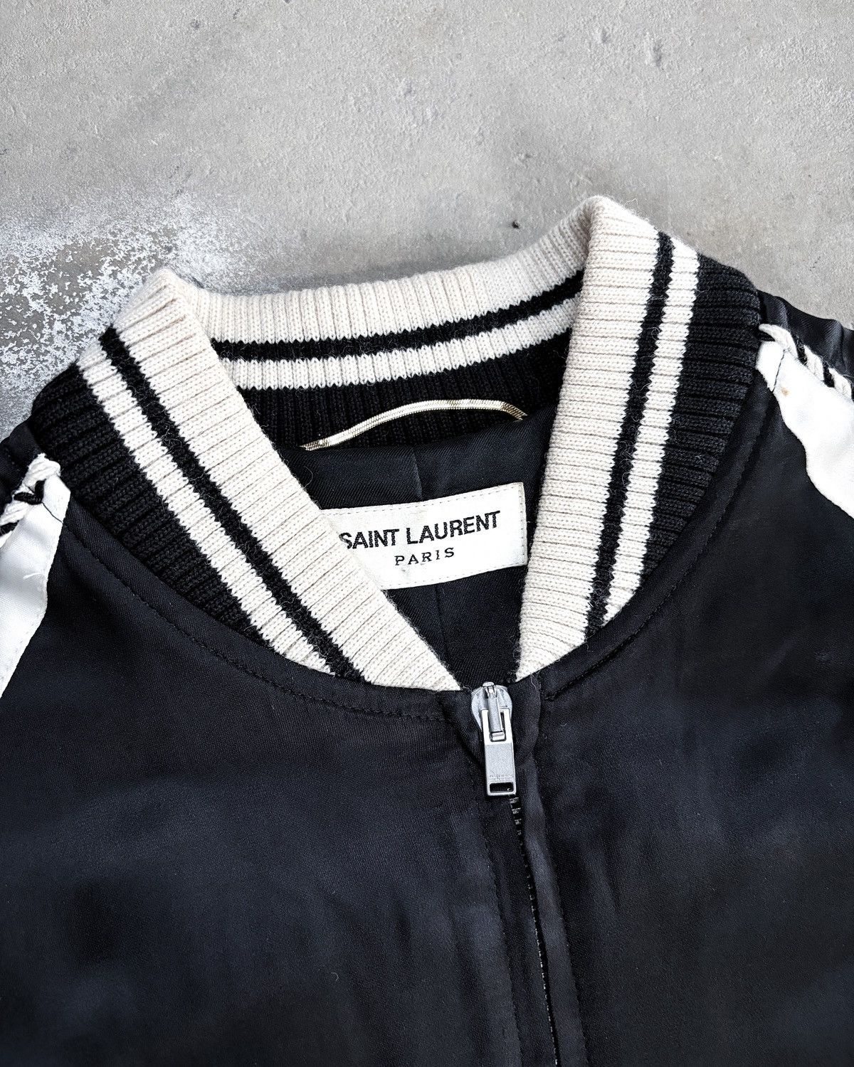 Saint Laurent Paris S/S14 BLOODLUSTER SATIN BOMBER JACKET Size US XS / EU 42 / 0 - 10 Thumbnail