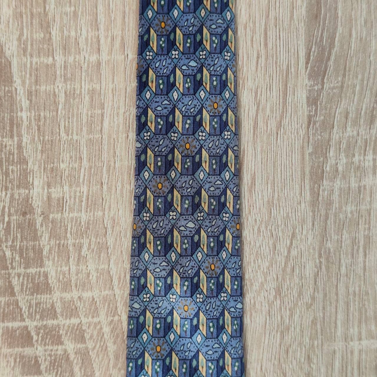 Hermes Hermes Paris Silk Tie 7768 FA Plants Blue Size ONE SIZE - 6 Thumbnail