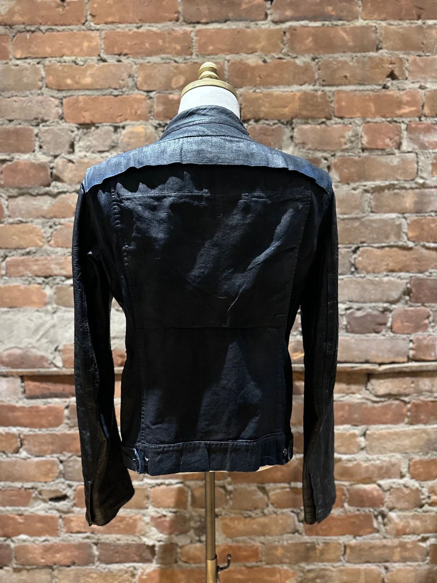 Rick Owens Drkshdw Rick Owens DRKSHDW Wax-Coated Denim & Leather Jacket Size US M / EU 48-50 / 2 - 7 Thumbnail