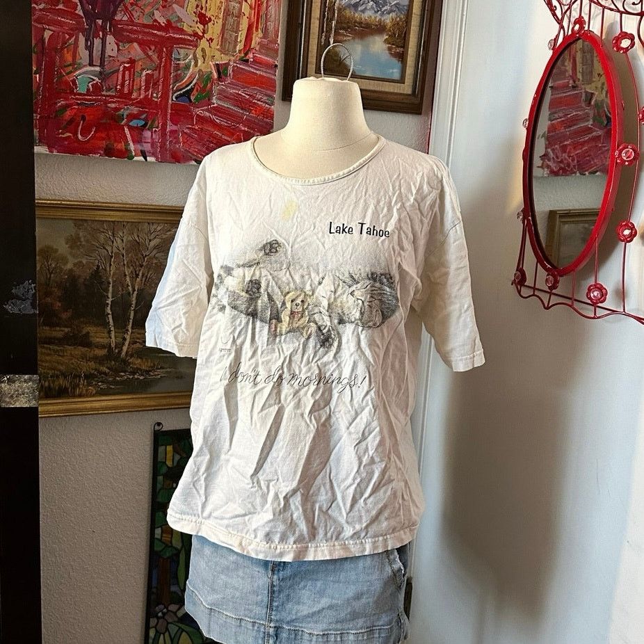 Other stained murin whire cat graphic short sleeve shirt Size L / US 10 / IT 46 - 1 Thumbnail