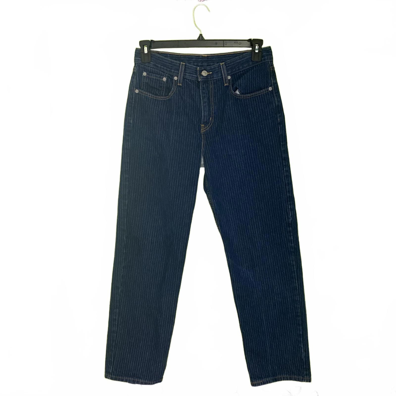 Designer Levis Pinstripe Straight Leg Jeans 28 in Size 28" / US 6 / IT 42 - 1 Thumbnail