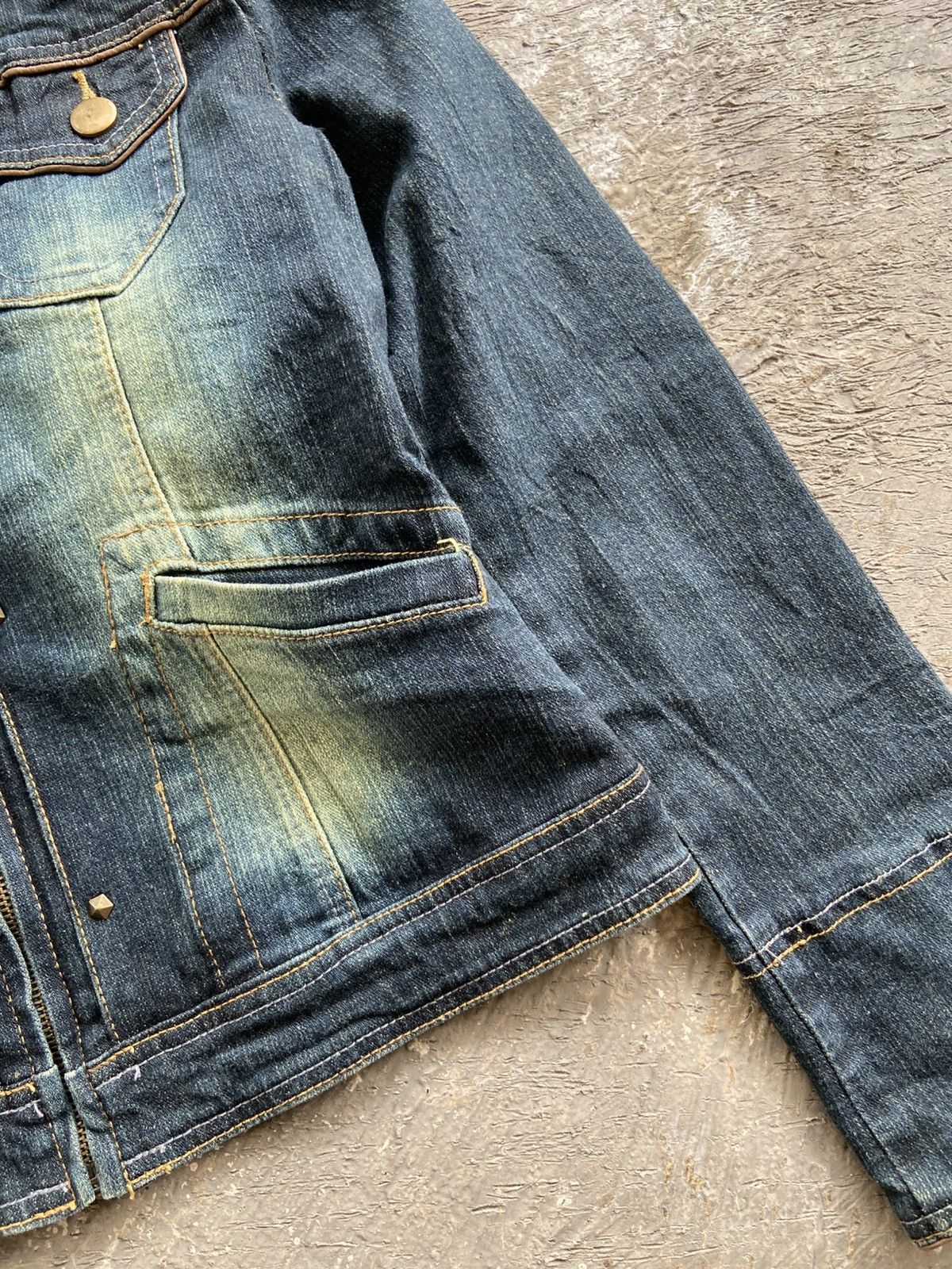 JACKROSE 2000s Papiral - Vkei Style Mud Wash Denim Jacket Size M / US 6-8 / IT 42-44 - 11 Thumbnail