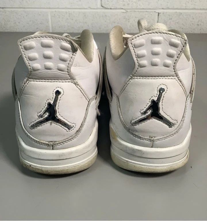 Jordan Brand × Nike Nike Air Jordan 4 Retro Pure Money 11.5 White Silver Leather Size US 11.5 / EU 44-45 - 4 Thumbnail