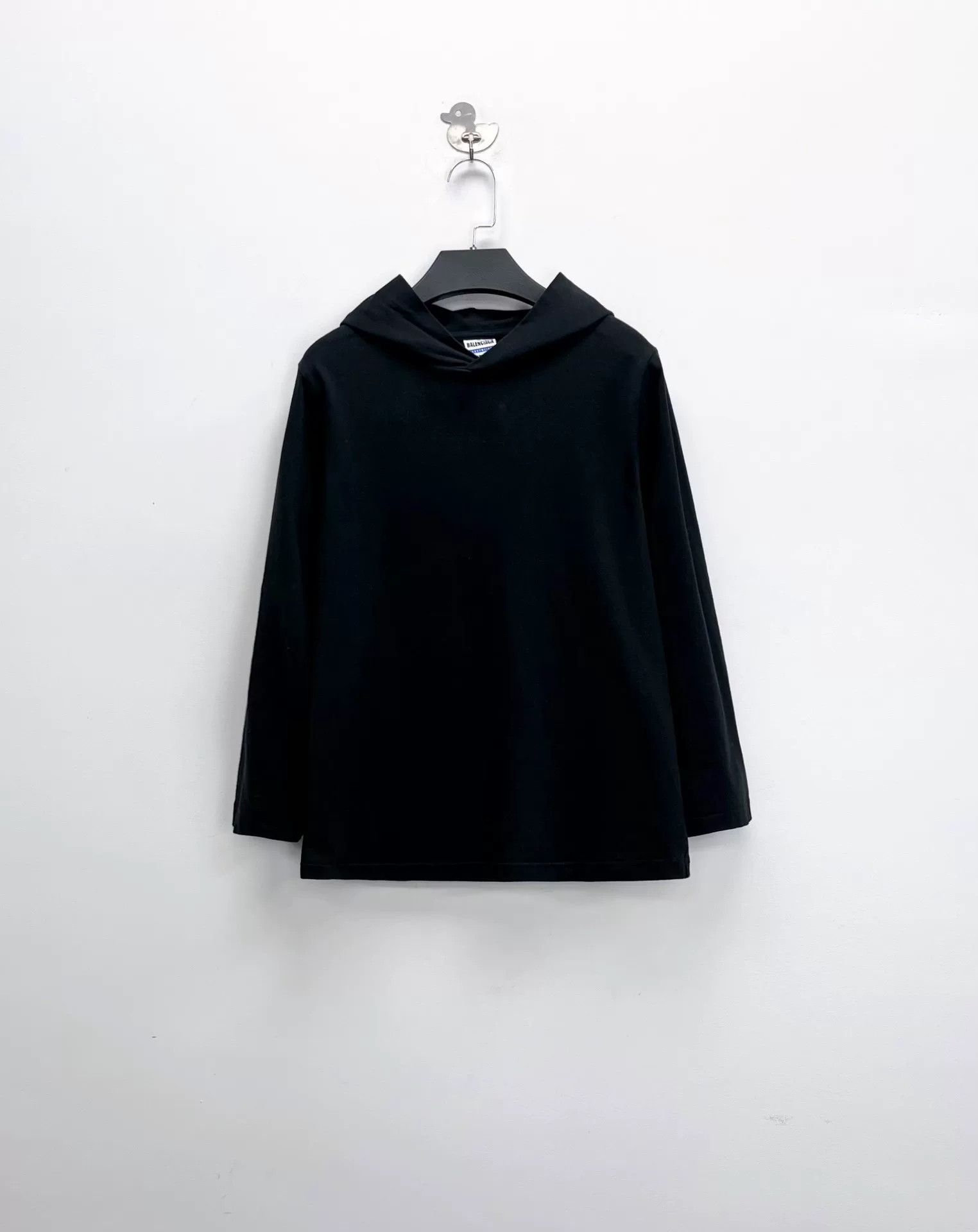Balenciaga balenciaga black logo hooded sweatshirt Size US L / EU 52-54 / 3 - 1 Thumbnail