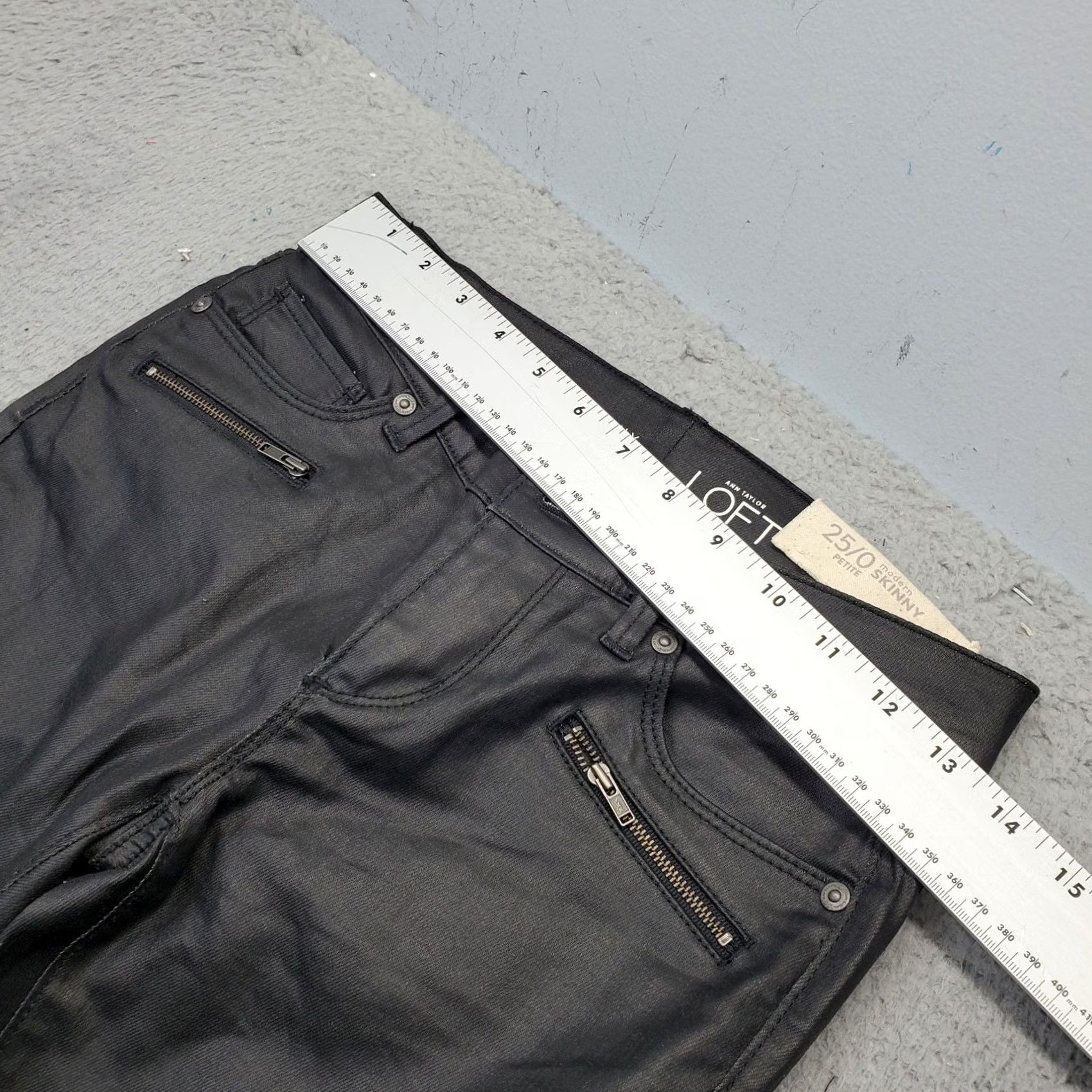 Loft LOFT Ann Taylor Pants Womens 0P Black Stretch High Waisted Modern Skinny Leg Size 25" / US 0 / IT 36 - 3 Thumbnail