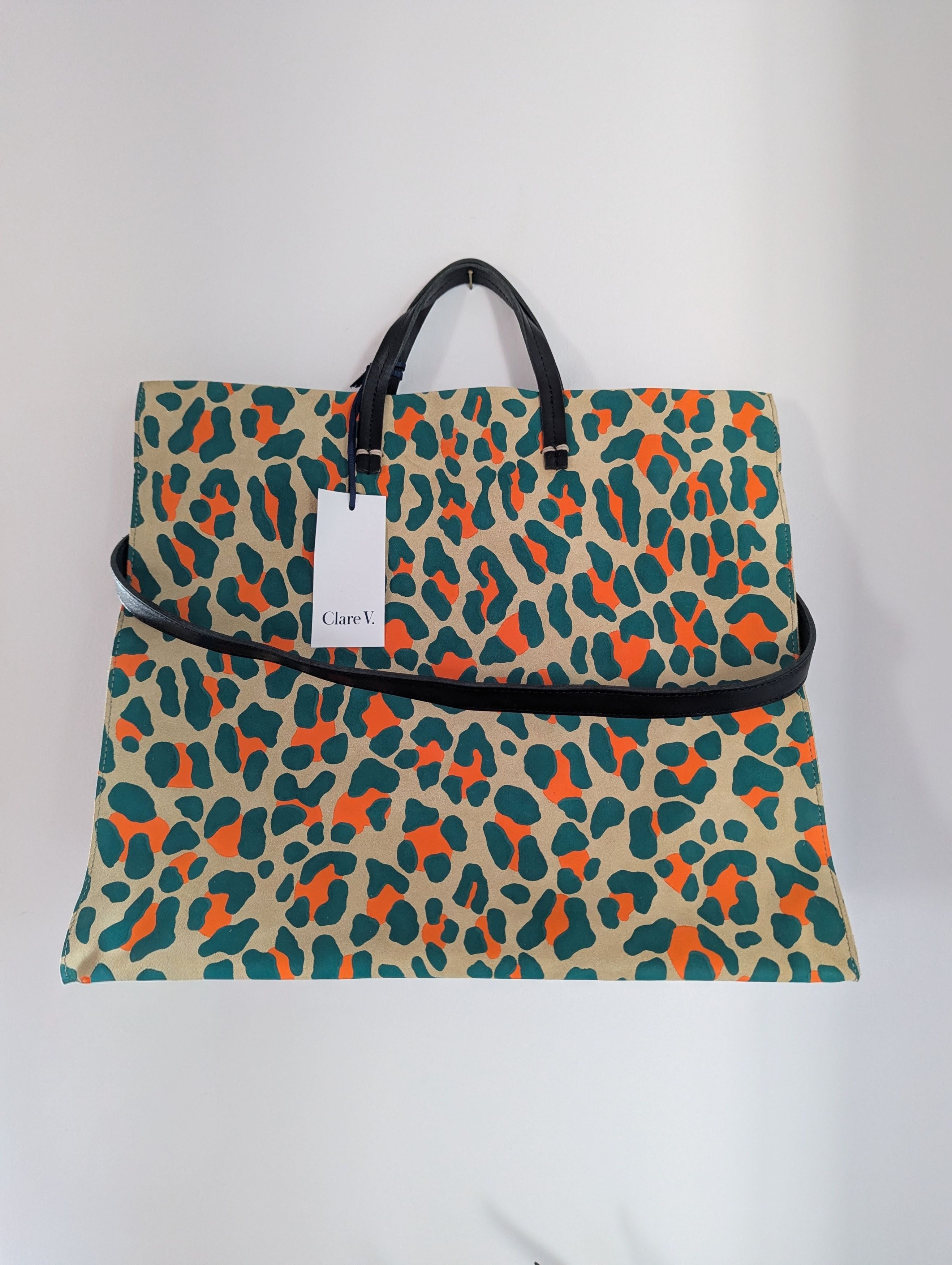 Clare V. Clare V. Simple Cheetah Animal Leopard Tote Bag Neon Cat Size ONE SIZE - 7 Thumbnail