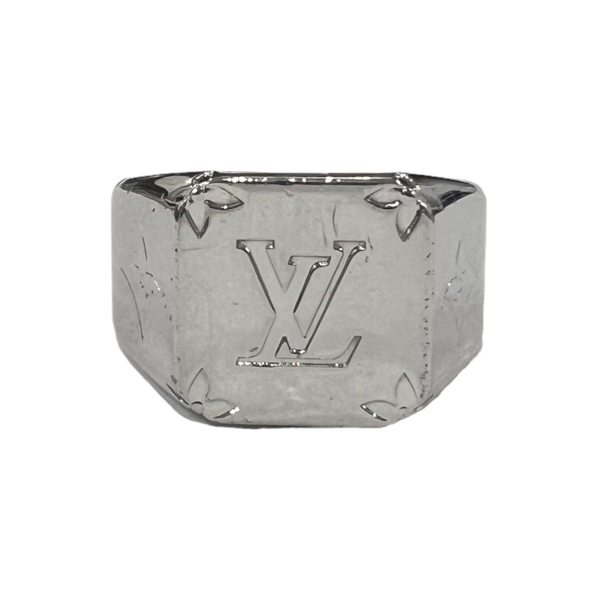 Pre-owned Louis Vuitton Silver Signet Ring