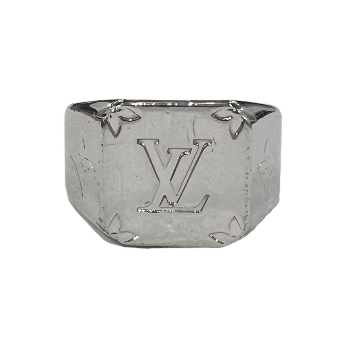 Pre-owned Louis Vuitton Silver Signet Ring