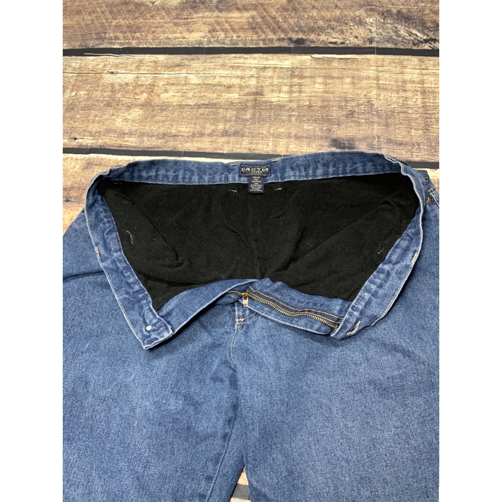 Vintage Canyon Creek Jeans Men 40X32 Blue Straight Leg Regular Fit Fleece Lined Jeans Size US 40 / EU 56 - 7 Thumbnail