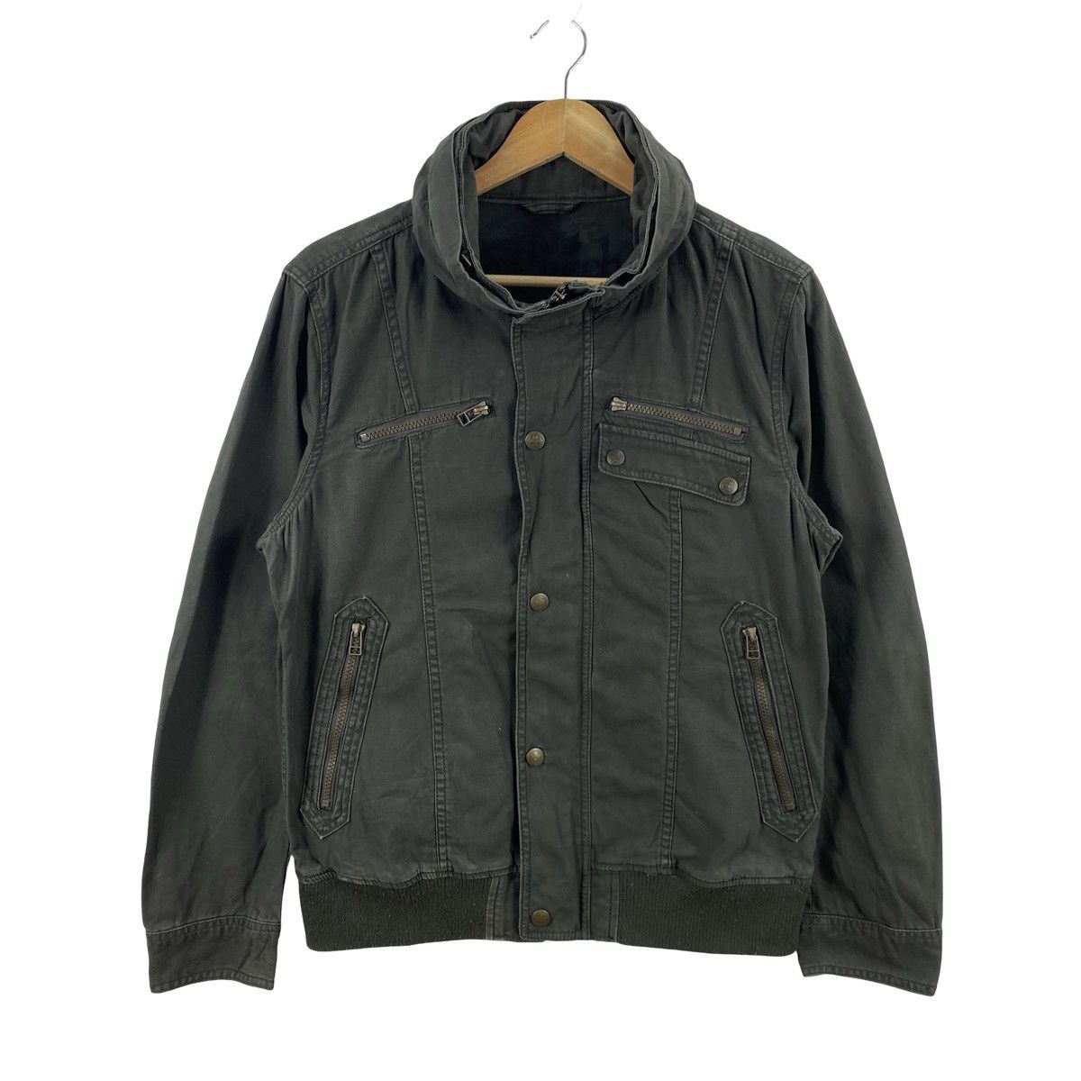 Von Dutch VON DUTCH Olive Hooded Field Bomber Jacket Multi Pocket Size US L / EU 52-54 / 3 - 5 Thumbnail