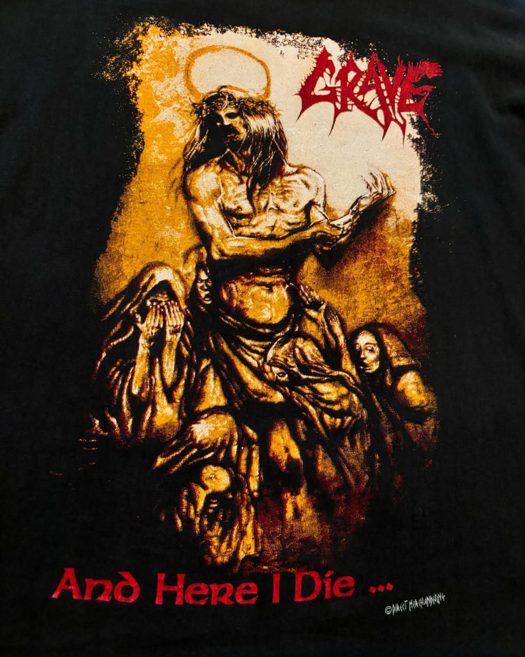 Vintage Vintage 90s Grave - And Here i Die… Size US XL / EU 56 / 4 - 2 Thumbnail