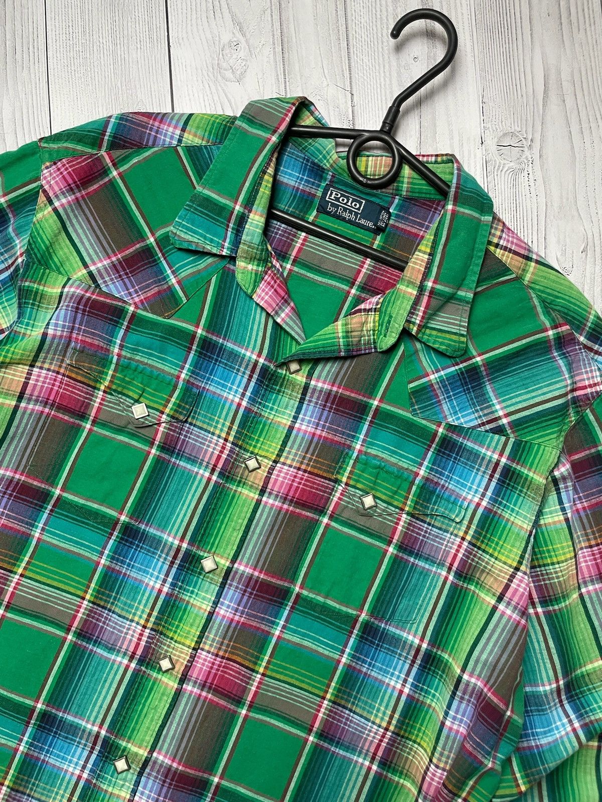 Polo Ralph Lauren × Vintage Vintage Polo Ralph Lauren Green plaid western Shirt rare XXL Size US XXL / EU 58 / 5 - 2 Thumbnail