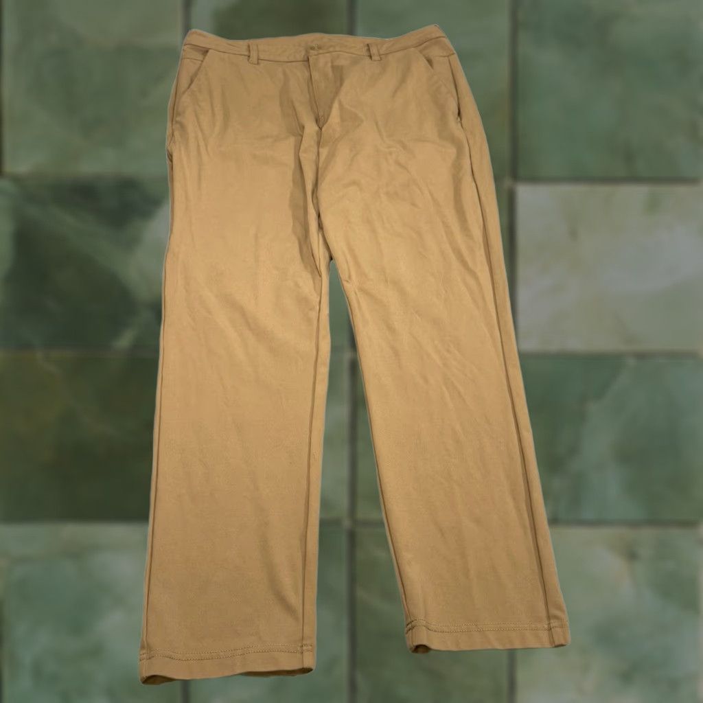 Vintage BYLT Everyday 2.0 Pants Mens 33x30 Slim Fit Performance Stretch Zip Pocket Brown Beige Chino Straight Leg 30 Inseam Modern Casual Mens Size US 36 / EU 52 - 1 Thumbnail