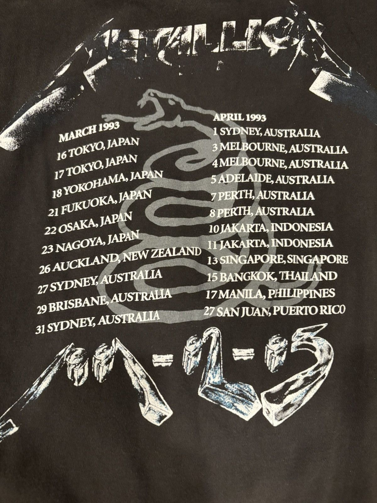 Metallica Vintage Metallica 1991 Tour Tee Size US M / EU 48-50 / 2 - 3 Thumbnail