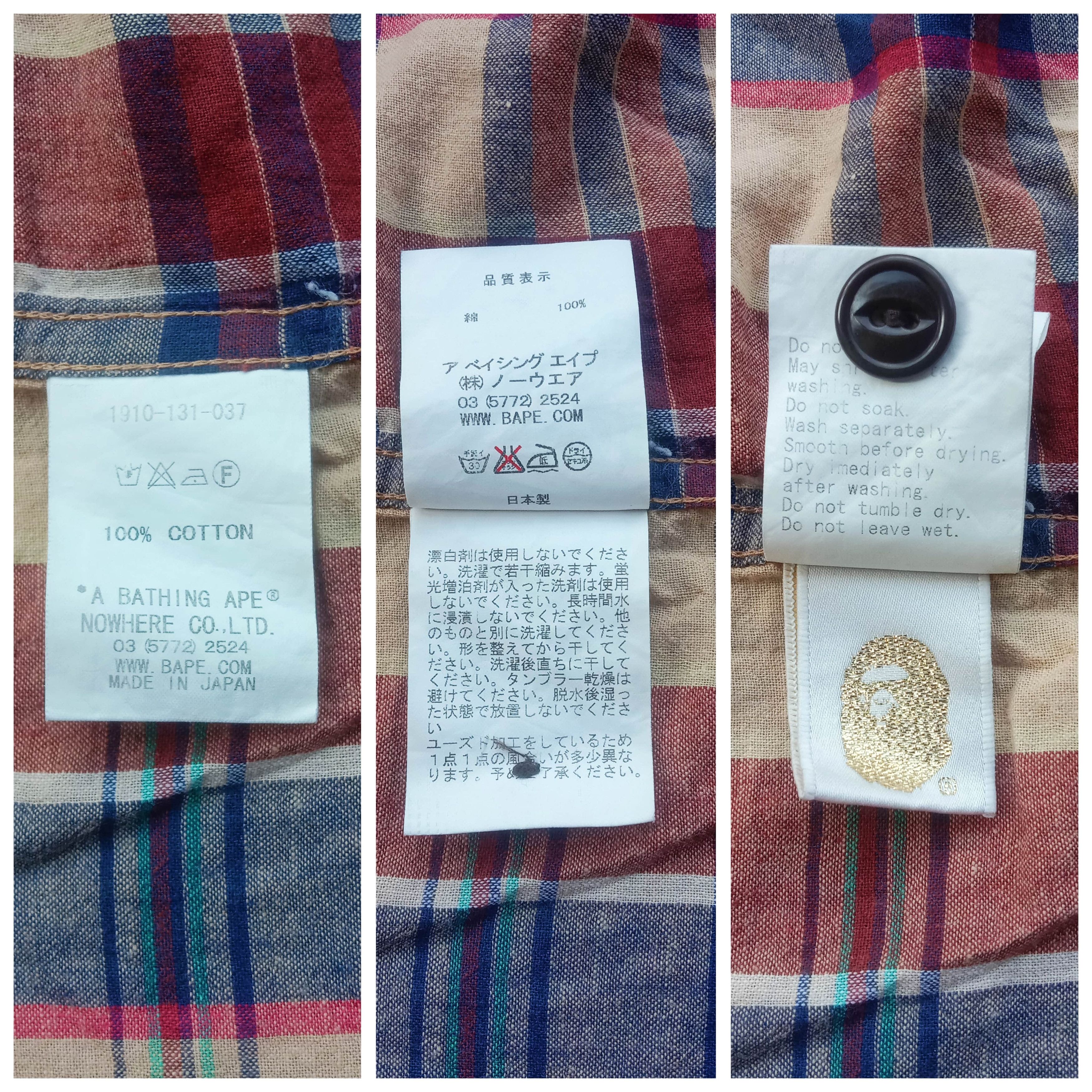 Bape Madras Check S/S Work Shirt Parka (2012) Size US M / EU 48-50 / 2 - 8 Thumbnail