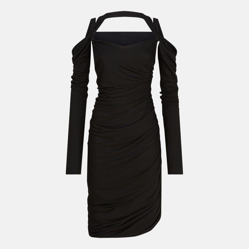 The Attico The Attico Black Midi Dress In Viscose Crêpe Size S / US 4 / IT 40 - 1 Thumbnail